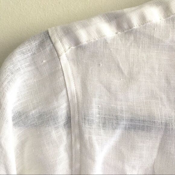 Brooks BROTHERS Linen Button Front Long Sleeve Shirt Blouse White XS - Picture 6 of 8